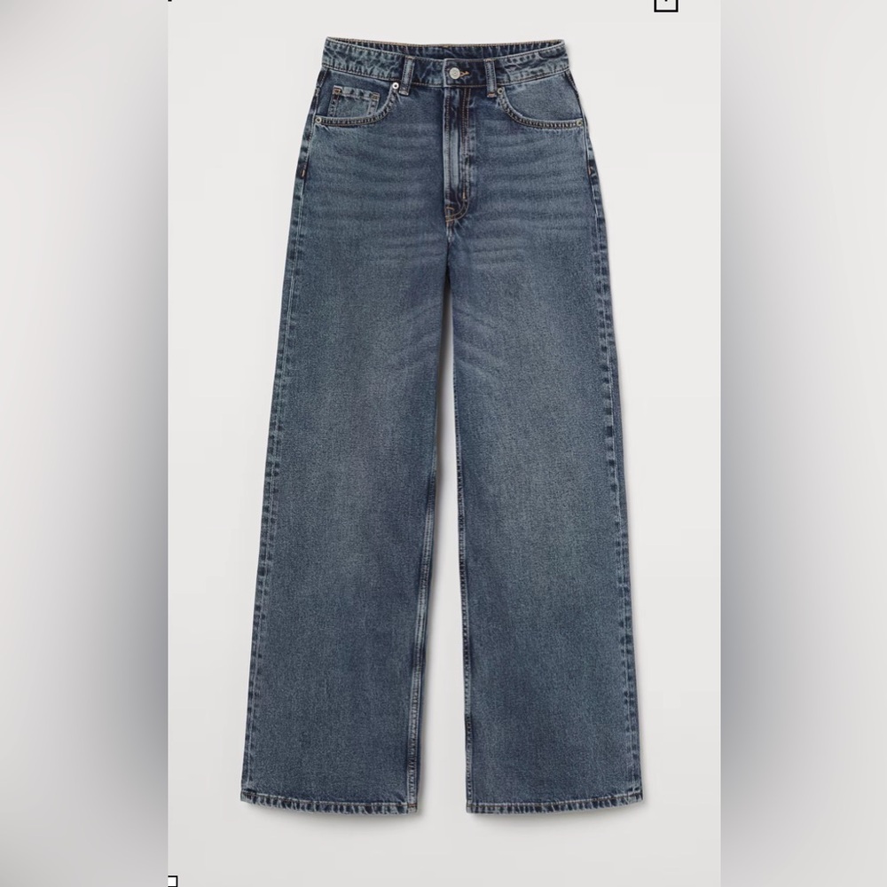 H&M high rise wide leg jeans